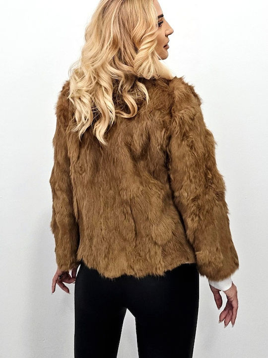 Μακριά Γυναικεία Γούνα Beige