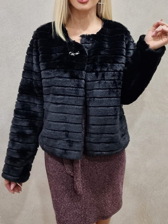 Lungă Blană de damă Black