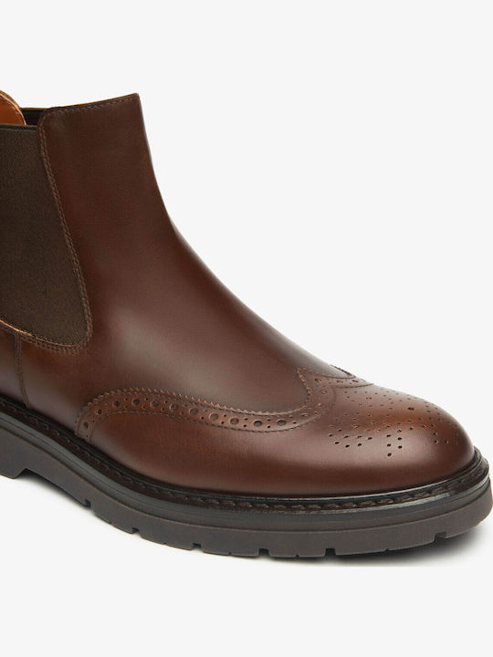 Leder Beige Chelsea Stiefeletten
