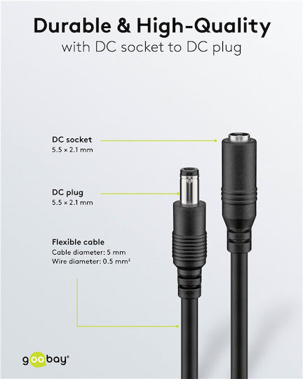 Goobay DC - DC Cable 5m Black (76671)