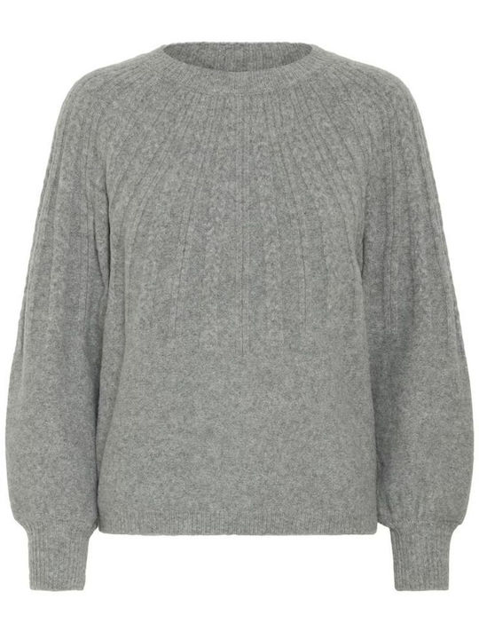 Women's Long Sleeve Sweater Grey Melange
