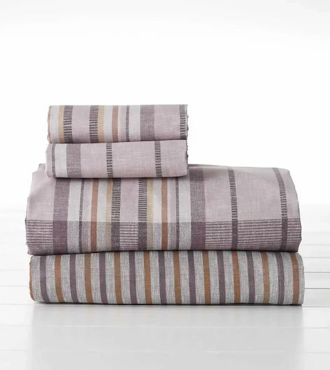 Vesta Home Bristol 2 Module Cearceafuri De Pat King Size Cu Hugger Din Cauciuc 240x270+35cm Violet 4 Bucăți