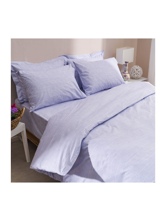 Charalambidis Textiles Salonica Κουκκίδες Σετ Σεντόνια Υπέρδιπλα 220x260εκ. Λιλά (4τμχ)