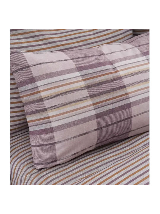 Vesta Home Bristol 2 Σετ Σεντόνια King Size με Λάστιχο 240x270+35εκ. Μωβ (4τμχ)