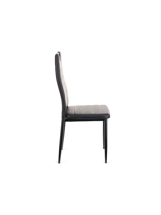Tonia Pu Dining Room Artificial Leather Chair Black-leg Black 52x43x96cm