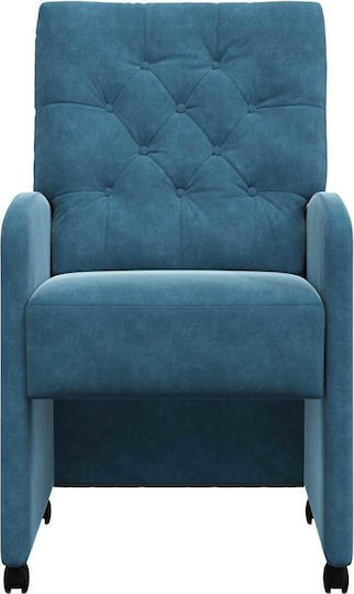 Dining Room Velvet Armchair Blue 58x67x97cm 2pcs
