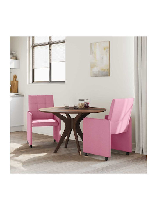 Dining Room Fabric Armchair Pink 58x65x94cm 2pcs