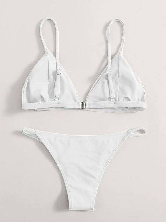 AT1233 Set Bikini Τριγωνάκι & Brazil Λευκό
