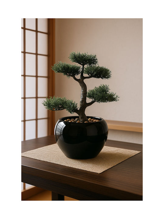 Artificial Plant in Small Pot Bonsai Black 34cm