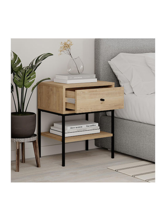 Κομοδίνο Lisa Ξύλινο Μπεζ 45x35x56cm GP037-0234,1