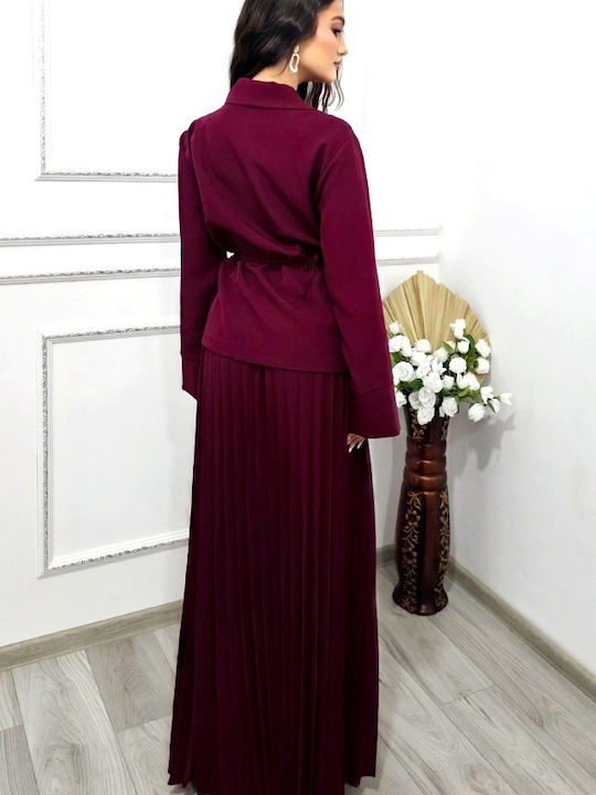 Set with Maxi Skirt Burgundy