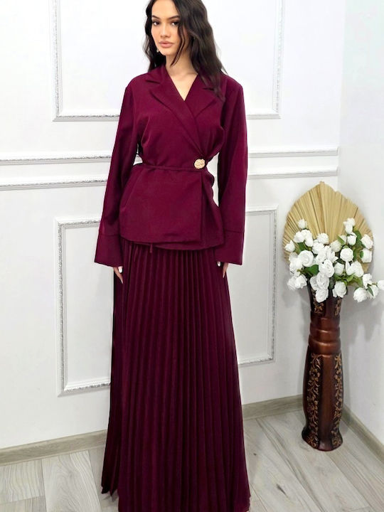 Set with Maxi Skirt Burgundy