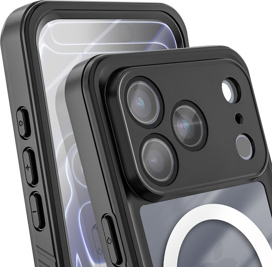 Redpepper Калъф за iPhone 17 Pro Max IP68 Водоустойчив Удароустойчив 2м Включен Връзка Черен