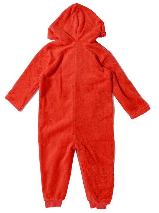 Marvel Παιδική Πιτζάμα Ολόσωμη Χειμωνιάτικη Fleece Κόκκινο Marvel Παιδική Πιτζάμα Ολόσωμη Χειμωνιάτικη Fleece Κόκκινο