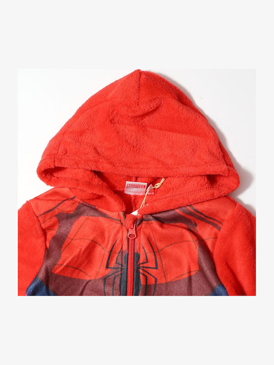 Marvel Kids' One-piece Pajamas Winter Fleece Red