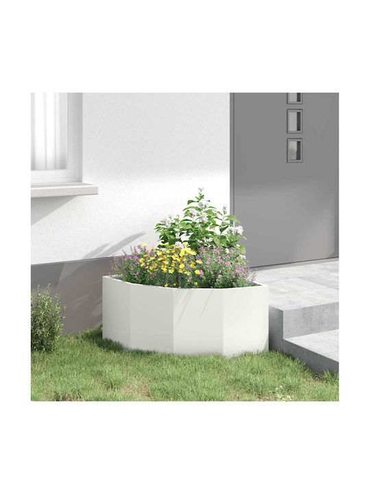 vidaXL Ghiveci Metal Alb 60x60x35cm.