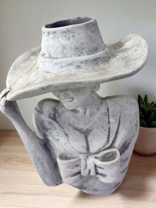 Venus Lady Vase M 21cm Vintage Gray