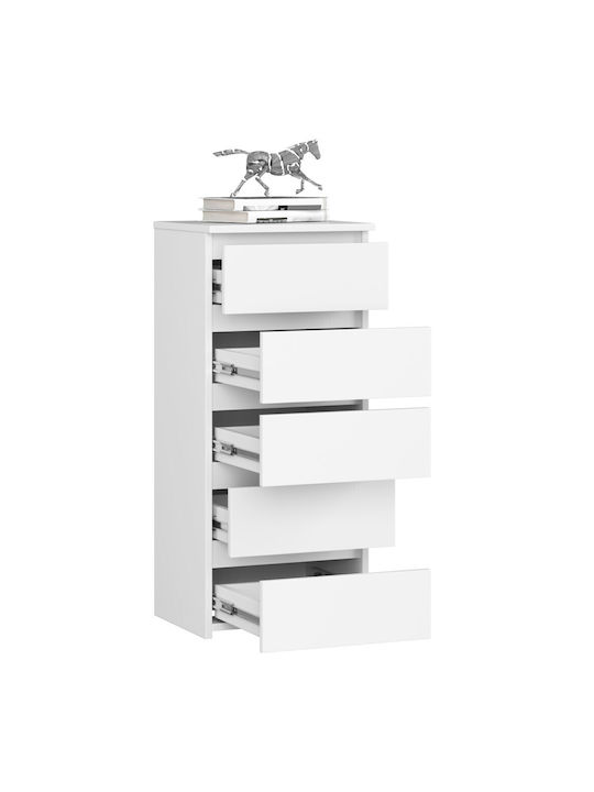 Comoda pentru Dormitor cu 5 sertare Albă 40x35x92buc