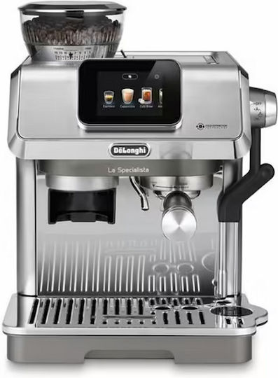 De'Longhi Automatic Espresso Machine Pressure 15bar with Grinder Silver EC9455.M
