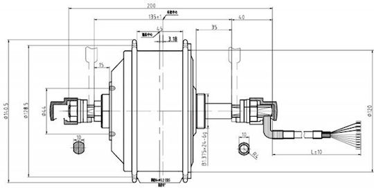 Elektrischer Fahrradmotor 36V 350W Mxus Xf08 Hinterrad