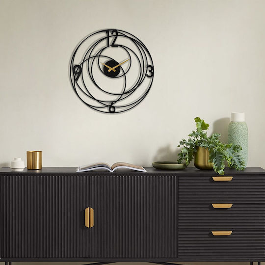Wallity Ceas de Perete Negru Ø49cm