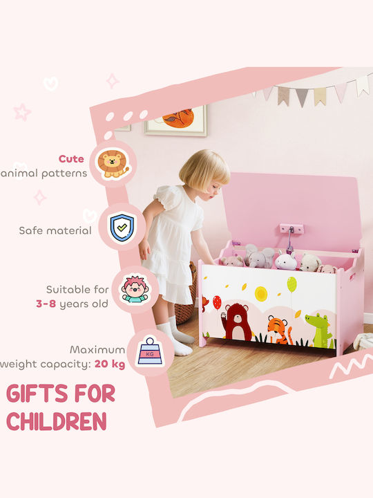 Aiyaplay Children's Storage Box made of Wood Pink 60x37x39cm 1pcs