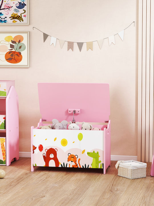 Aiyaplay Children's Storage Box made of Wood Pink 60x37x39cm 1pcs