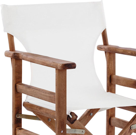 Regiestuhl Hölzernes Lemnos Ecru 57x54x88.5εκ.
