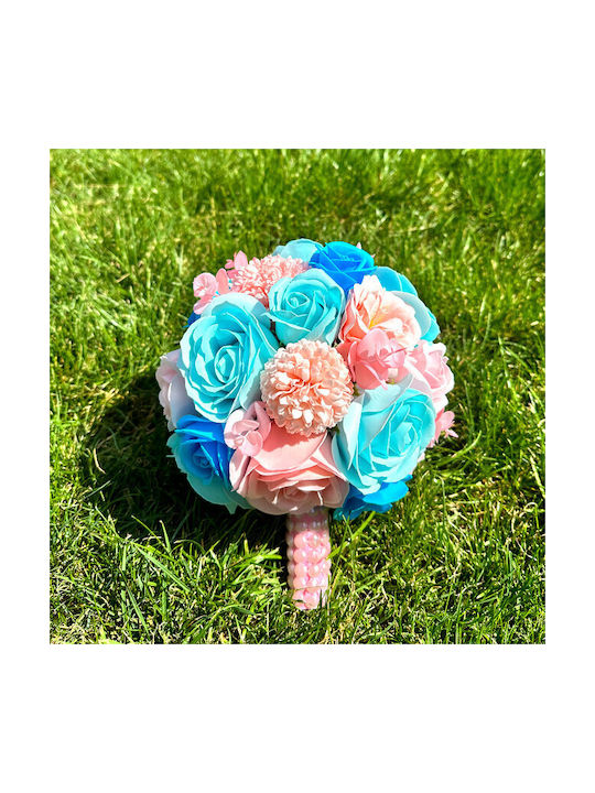 Buchet De Mireasă Trandafiri Anemone Săpun Dalie Roz-albăstrui