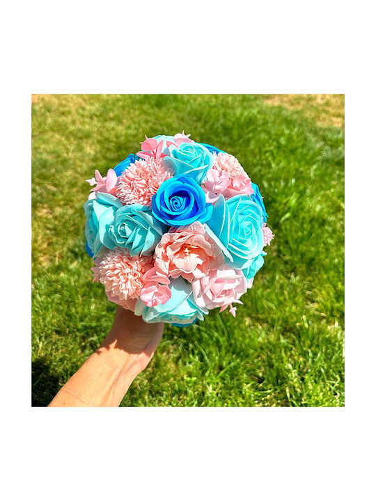 Buchet De Mireasă Trandafiri Anemone Săpun Dalie Roz-albăstrui