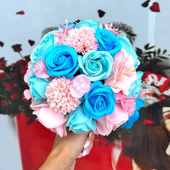 Buchet De Mireasă Trandafiri Anemone Săpun Dalie Roz-albăstrui