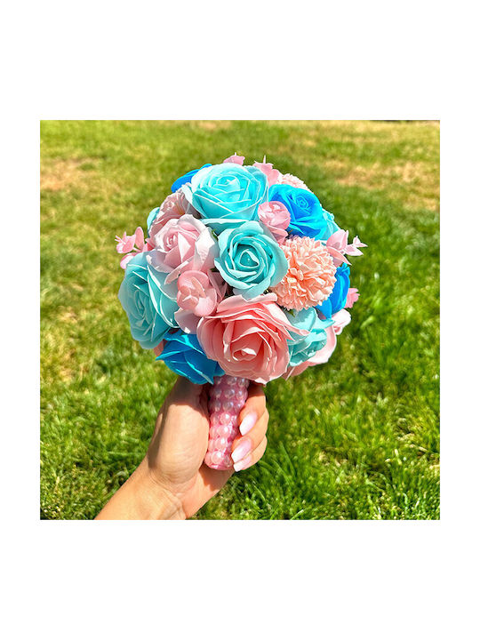 Buchet De Mireasă Trandafiri Anemone Săpun Dalie Roz-albăstrui