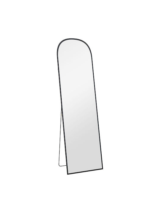 HomCom Boden- oder Standspiegel Gewölbt mit Schwarzem Aluminium Rahmen 161.5x50cm