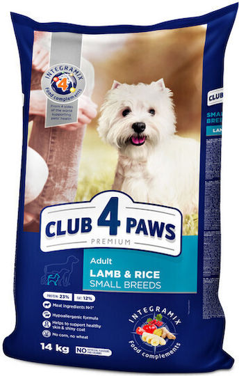 Club 4 Paws 0.9kg Trockenfutter für erwachsene Hunde kleiner Rassen mit Lamm, Reis, Fleisch, Brauner Reis, Geflügel und Lachs