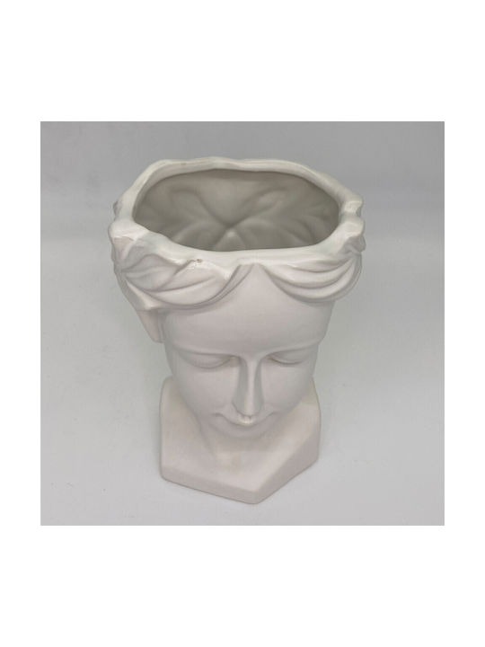 Velve Vază Decorativă Ceramică Alb 14x14cm 1buc