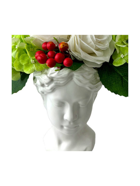 Velve Vază Decorativă Ceramică Alb 20x20x20cm 1buc