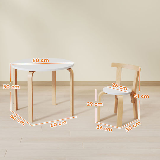 Kinder Tischset mit Stühlen Weiß Aiyaplay