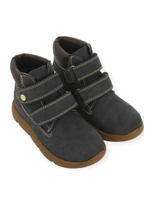 Leather Kids Boots Navy Blue