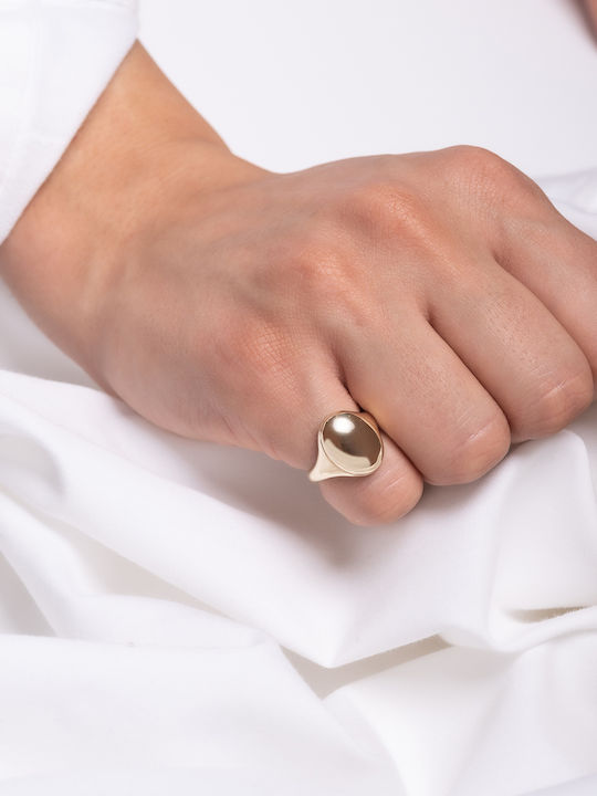 Lunaorocreations Frauen Chevalier Ring 14K Gelb Gold Oval