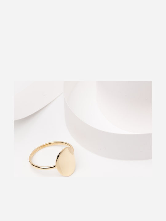 Lunaorocreations Inel Chevalier Pentru Femei 14k Aur Galben Oval