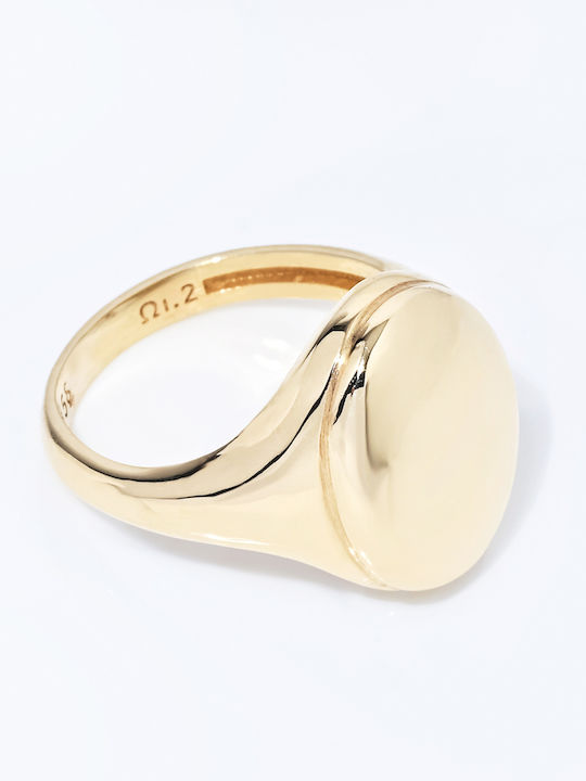 Lunaorocreations Frauen Chevalier Ring 14K Gelb Gold Oval