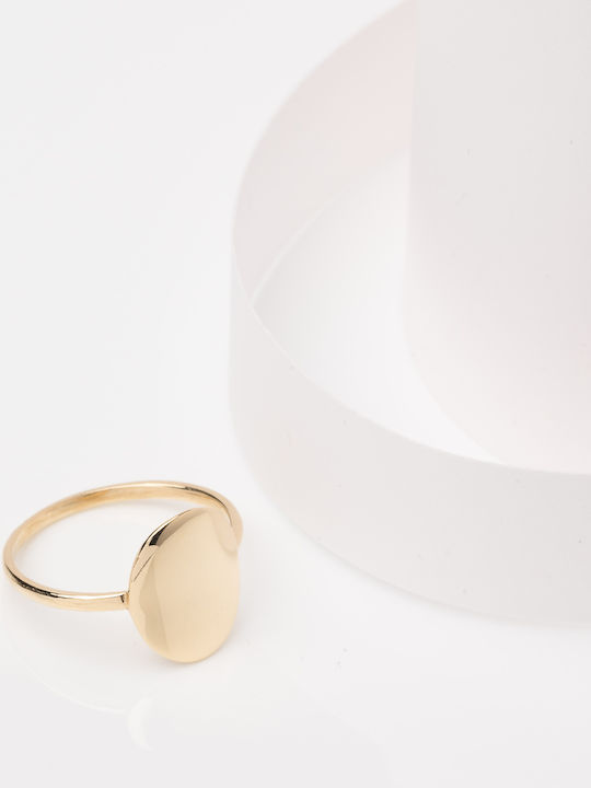 Lunaorocreations Inel Chevalier Pentru Femei 14k Aur Galben Oval