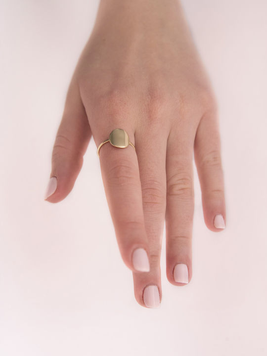 Lunaorocreations Inel Chevalier Pentru Femei 14k Aur Galben Oval