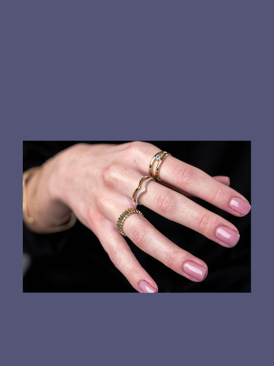 Lunaorocreations Damenring 14k Gelbgold Reliefmuster