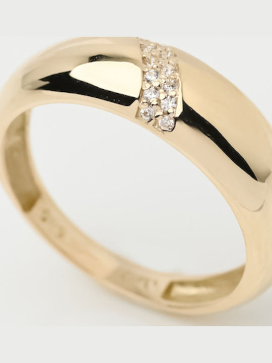 Lunaorocreations Damenring Dome Steine Zirkon Gold 14k