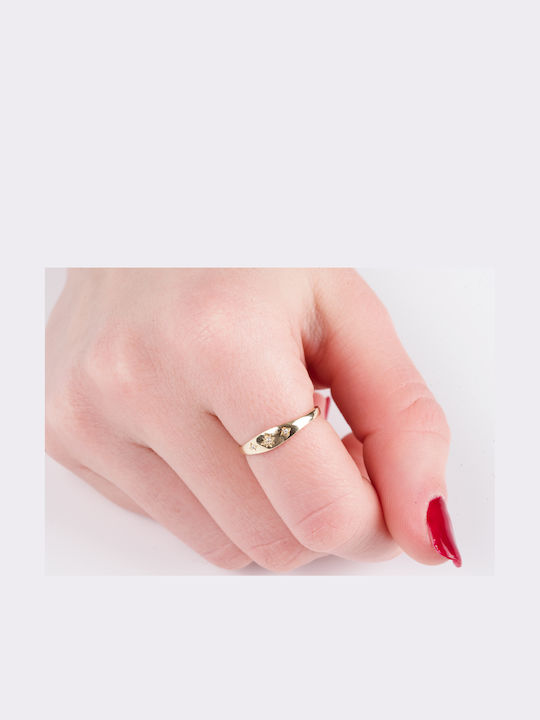Lunaorocreations Damenring Sterne Zirkon Gelbes Gold