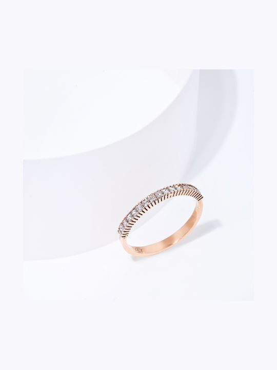Lunaorocreations Damen Ring Halbe Ewigkeitsringe Mit Steinen Zirkon Gelb Gold 14k