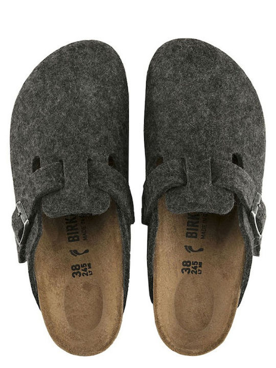 Boston Closed Woolen Women's Slippers Gray Narrow Fit