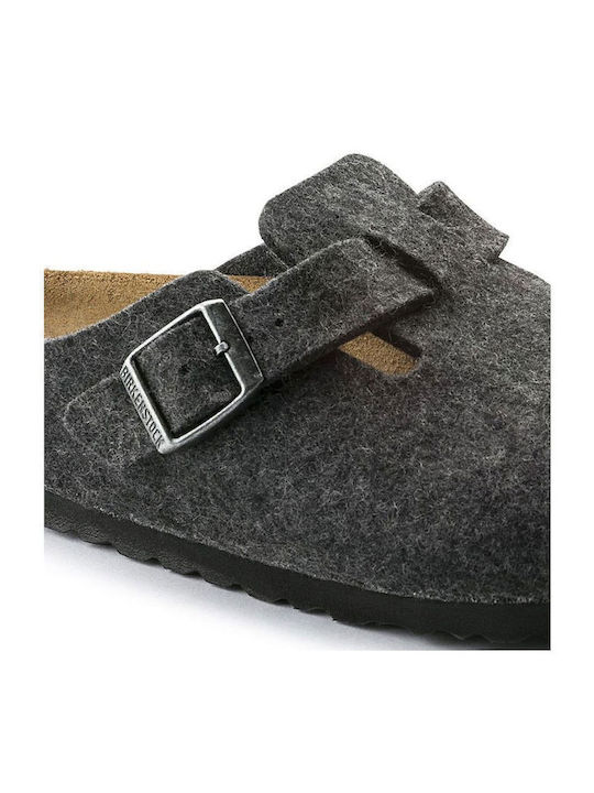 Boston Closed Woolen Women's Slippers Gray Narrow Fit