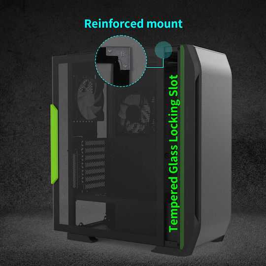 Zalman N7 PLUS V2 Gaming Midi Tower Κουτί Υπολογιστή με Πλαϊνό Παράθυρο Μαύρο